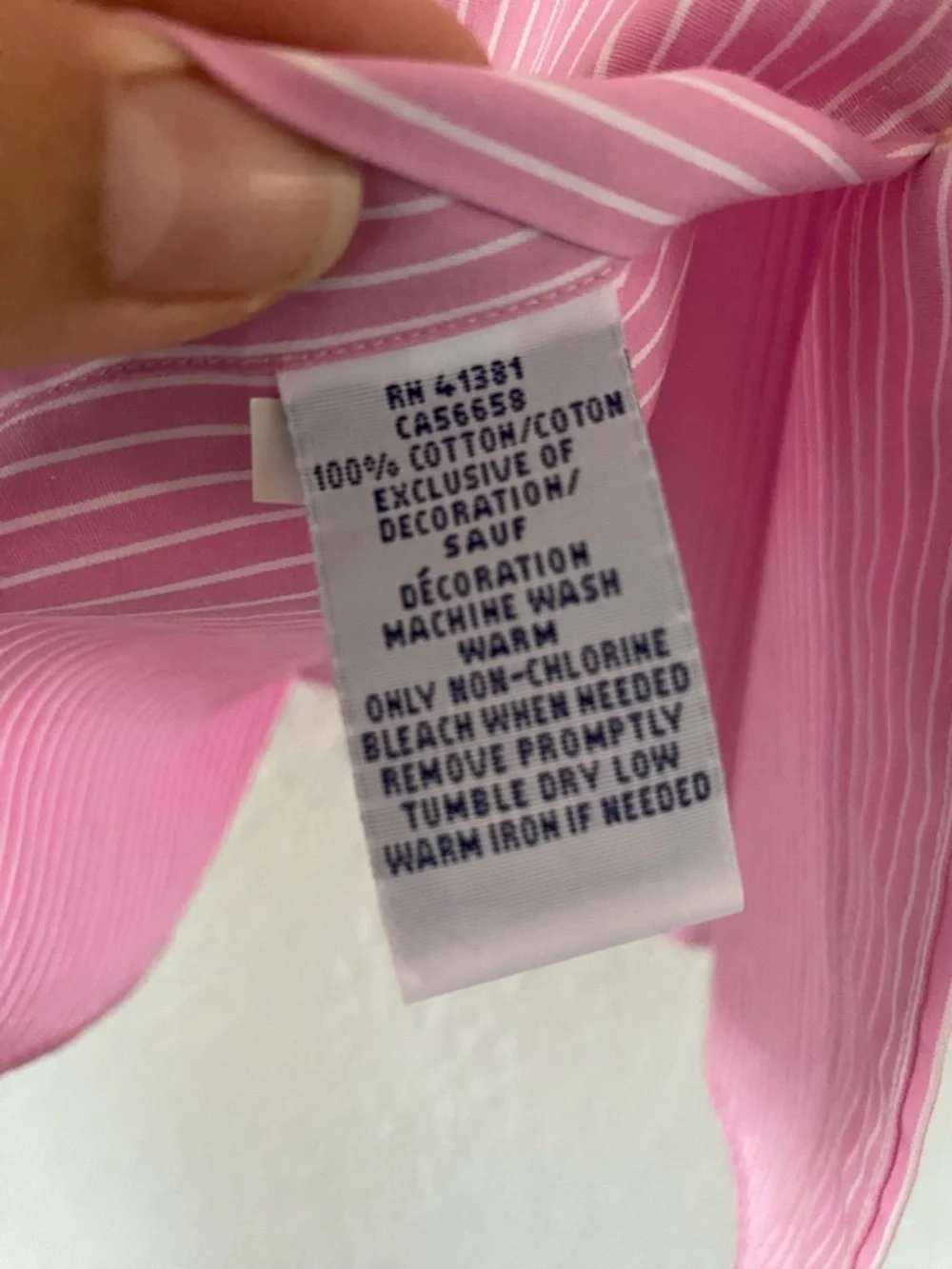 Polo by Ralph Lauren Pink and White Striped Cotton Long sleeve Dress Shirt
